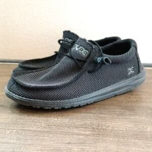 Hey Dude Wally Sox Micro Black Slip On Shoes
